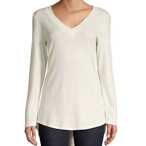 H Halston V-Neck Knit Top Size S Colour Champagne